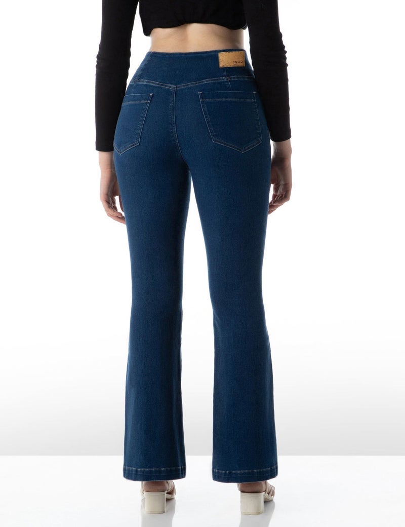 inkd بنطال جينز نسائي متوسط الارتفاع وقابل للسحب - Image 3